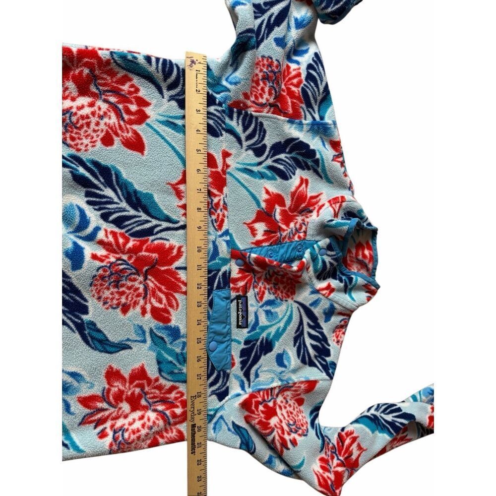 Patagonia Women's Pullover Jacket Lightweight Synchilla Snap-T Manoa Floral Blue - Picture 5 of 9
